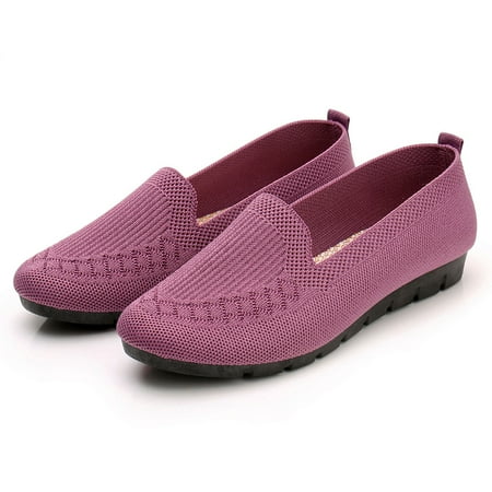 

Women Casual Mesh Slip-On Wedges Round Toe Breathable Single Shoes Peas Shoes