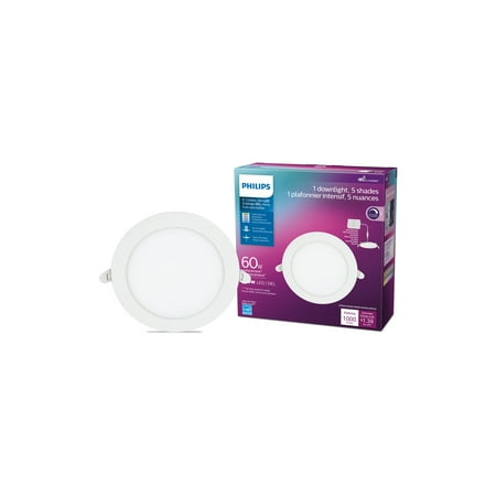 

Philips LED 60-Watt 6-inch Canless Downlight 6-inch Trim Size 5 Shades of White Dimmable (1-Pack)