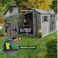 thumbnail image 2 of Lifetime Outdoor Storage Shed, 15 ft x 8 ft With Dual Side Entry, Dark Grey Roughcut, 2 of 9