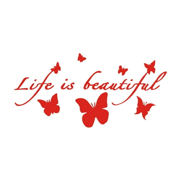 JoyMoreHome Life is Beautiful Butterflies Silhouette Decal Vinyl Sticker Auto Car Truck Decoration