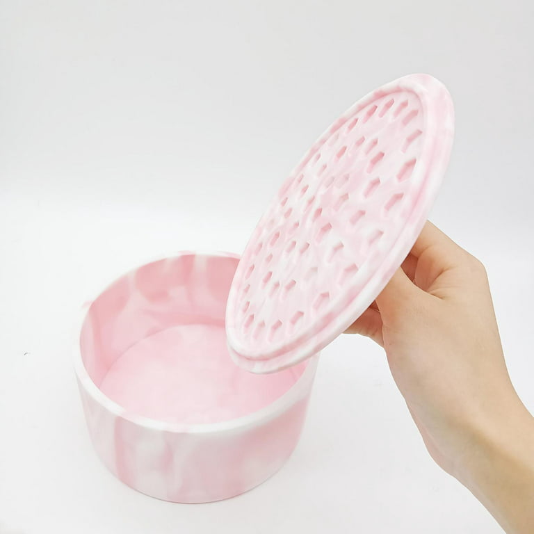 Silicone Coffee Filter Dispenser Storage Box with Lid for Coffee Bar  Accessories Pink 