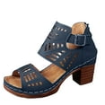 thumbnail image 2 of SDNall Platform Sandals for Women with Strappy Cutouts and Adjustable Buckle, Featuring a Supportive Block Heel for Casual Wear in Multiple Colors, 2 of 8