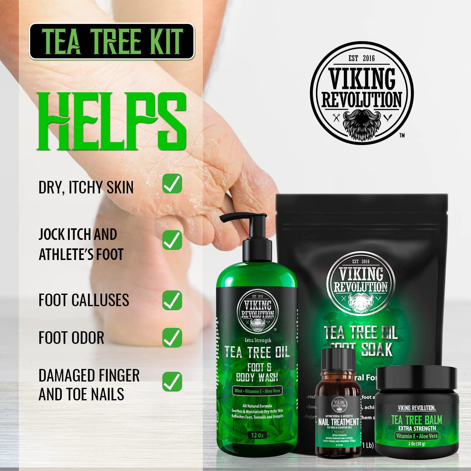 Viking Revolution Tea Tree Oil Cream Super Balm Athletes Foot Cream Pe