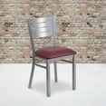 thumbnail image 4 of HERCULES Series Silver Slat Back Metal Restaurant Chair - Burgundy Vinyl Seat, 4 of 6