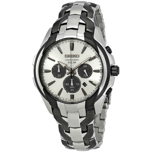 Seiko Men's 'SOLAR CHRONOGRAPH' Quartz Stainless Steel Casual Watch,  Color:Two Tone (Model: SSC635) 