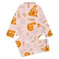 thumbnail image 4 of SJLDQY Halloween Pajamas for Girls Hallowmas Print Long Sleeve Shirts and Pants 2 Piece Loungewear Sets Casual Sleepwear Button Down Pj Sets, 4 of 5