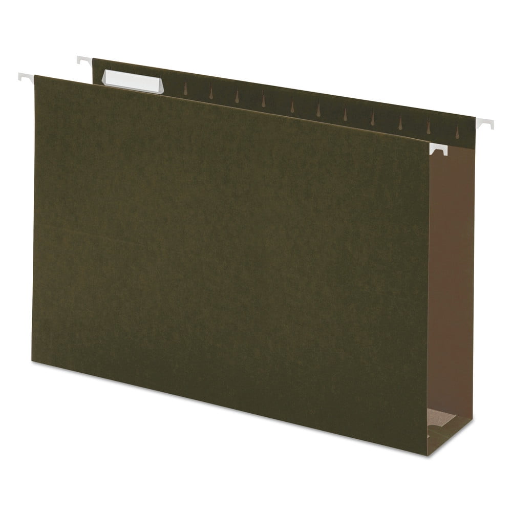 1/5-Cut Tab, Box Bottom Hanging File Folders - Legal Size, Standard Green (25/Box)