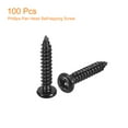 thumbnail image 3 of 3mm x 16mm Phillips Pan Head Self-tapping Screw, 100pcs - 304 Stainless Steel Round Head Wood Screw (Black), 3 of 6