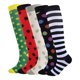 thumbnail image 1 of KAWELL Calcetines de compresión para mujeres y hombres, calcetines hasta la rodilla con soporte de 15-20 mmHg para correr, enfermería, atletismo,5 Pairs-Multicoloured f,Small-Medium, 1 of 5