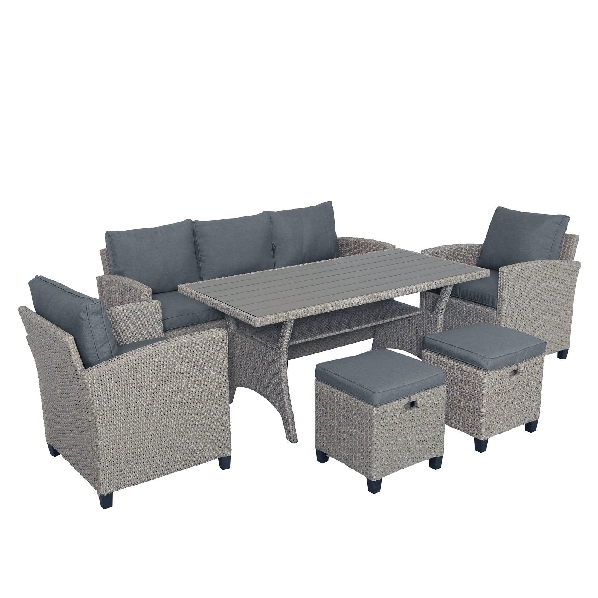 Clearance! Sectional Patio Dining Set, SEGMART 6 Pieces ...