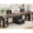 Black+Brown, variant on Farmhouse Two Person Computer Desk with 3 Drawers and Storage Shelves, 96.5" Long Home Office Desk