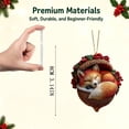 thumbnail image 5 of Forest Animal Acorn Ornaments 2D, Flat Detailed Woodland Creature Figurines in Acorn Shell, Hanging Christmas Tree Ornaments, Unique Animal Lover Gift Idea, Christmas Decor(Fox), 5 of 6