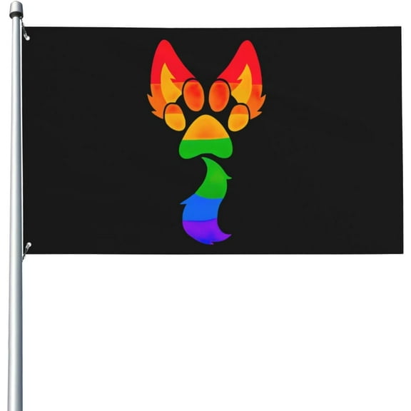 Gay Furry Pride Flag 3x5 Ft Double Side Outdoor Farmhouse Yard Sign Garden Decorative Flag with Brass Grommets