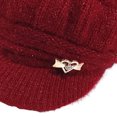 thumbnail image 7 of Mightlink Knitted Hat Peaked Love Heart Decor Thickened Plush Lining Keep Warm Solid Color Winter Thermal Middle-aged Women Cap for Gift, 7 of 7