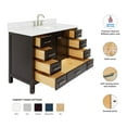thumbnail image 3 of Ariel Cambridge 48 Inch Single Oval Sink Bathroom Vanity With Carrara White Quartz Countertop 1.5 Edge In Espresso, 3 of 10