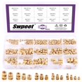 thumbnail image 1 of Swpeet 300Pcs 5 Values M2 M3 M4 M5 M6 Female Thread Knurled Nuts Brass Threaded Insert Embedment Nuts Hydraulic Welded Joint Injection Molding Assort, 1 of 7
