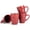 Red, variant on Elanze Designs Dimpled Silver Grey 12 ounce Glossy Ceramic Mugs Matching Set of 4