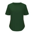 thumbnail image 5 of fatyb Women's Short Sleeve Tunic Tops Casual Crew Neck Blouses Comfy Basic Tee Shirts with Side Button, 5 of 6