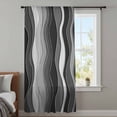 thumbnail image 4 of Black Stripes Sheer Curtains 54 Inches Long, Modern Simple Greyish Gradient Lines Light Filering Curtains, Breathable Simi Curtain Privacy Drapes for Kitchen Bathroom Small Window Treatment, 4 of 9