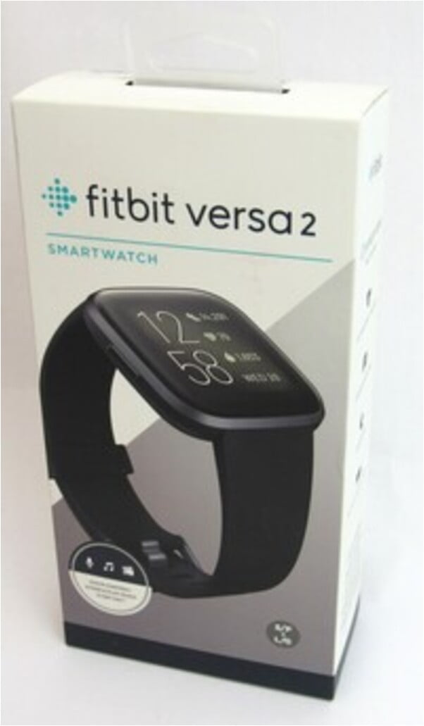 S & L Bands Fitbit Versa 2 FB507BKBK Health Fitness Smartwatch Black Carbon 