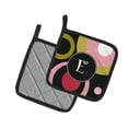 thumbnail image 2 of Carolines Treasures AM1001-EPTHD Letter E Monogram - Retro in Black Pair of Pot Holders 7.5HX7.5W multicolor, 2 of 3