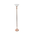 thumbnail image 1 of Elegant Designs 1 Light Torchiere Floor Lamp with Marbleized White Glass Shade, 1 of 8
