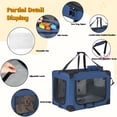 thumbnail image 2 of UPLLX 40" Soft Dog Crate 3-Door Folding Pet Carrier with Mesh, Portable Travel Kennel, Dark Blue, 2 of 10