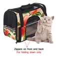 thumbnail image 4 of Peach Fabric 900D Oxford Cloth Pet Carrier Bag Base Sherpa Nylon Webbing 17x10x11.8 in 43x26x30 Cm Gray Black Comfortable Lightweight Durable Travel Crate, 4 of 7