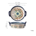 thumbnail image 2 of Multifunctional Large Capacity Baking Tray with Handle Salad Dish Home Ceramic Retro Tableware Bowl, 2 of 5