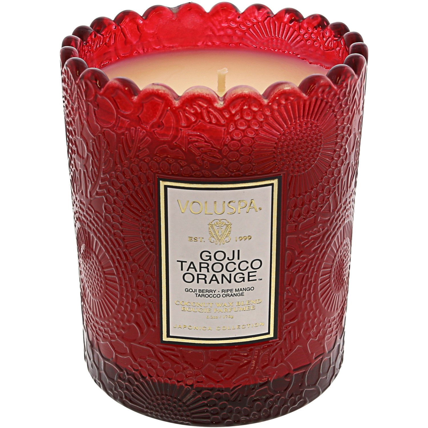 Voluspa Goji And Tarocco Orange Boxed Scalloped Candle VOL7201