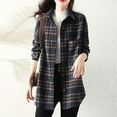 thumbnail image 2 of Plus Size Plaid Jackets for Womens Winter Fashion European Brushed Plaid Shirt Women's Long Sleeved Jacket Long Sleeved Hooded Casual Jacket, 2 of 6