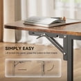 thumbnail image 4 of HLDIRECT 55 inch Gaming Desk with Power Outlets & LED Lights, Computer Desk with 3 drawers & Storage Shelves, Gaming Table with Monitor Stand and Foldable Tabletop, 4 of 7