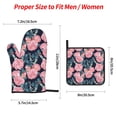 thumbnail image 2 of Naloa Rose Flowers Oven Mitts and Pot Holders 4 pcs Set, Cooking Baking Grilling Kitchen Oven Glove for Cooking, 2 of 6