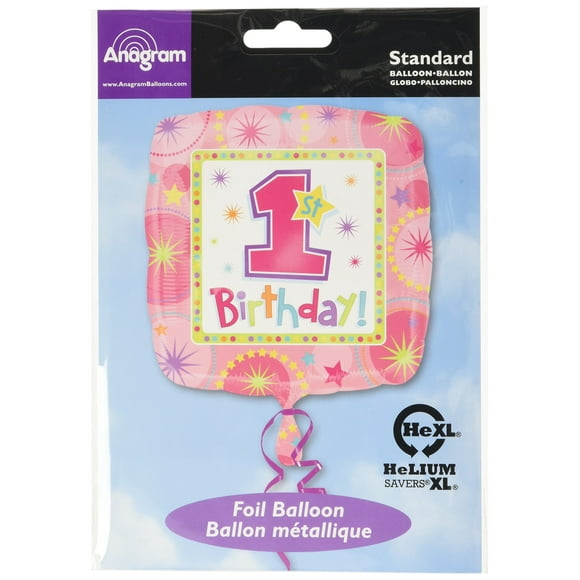 Anagram International Hx One-Derful Birthday Girl Foil Balloon, Multicolor