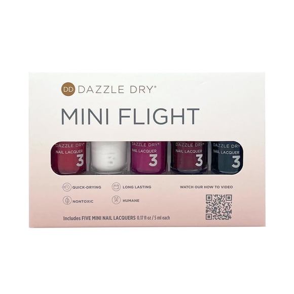 Set de laca de uñas Dazzle Dry Mini Flight con 5 minilacas