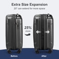 thumbnail image 3 of Zimtown 2 Piece Luggage Set, 20" Carry-On Expandble ABS+PC Luggage Hardside Lightweight Suitcase, 14" Mini Cosmetic Cases, Black, 3 of 10