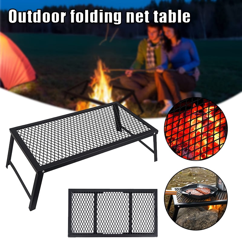 Folding Campfire Grill Grate Heavyduty Outdoor Camping Grills with Legs Portable Over Fire