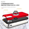 thumbnail image 5 of SZMLOGB Phone Case for iphone 11 Pro Max(6.5") with Ring Holder Shock Resistant Scratch Resistant PC Silicone Heavy Duty Protective Case-red, 5 of 6