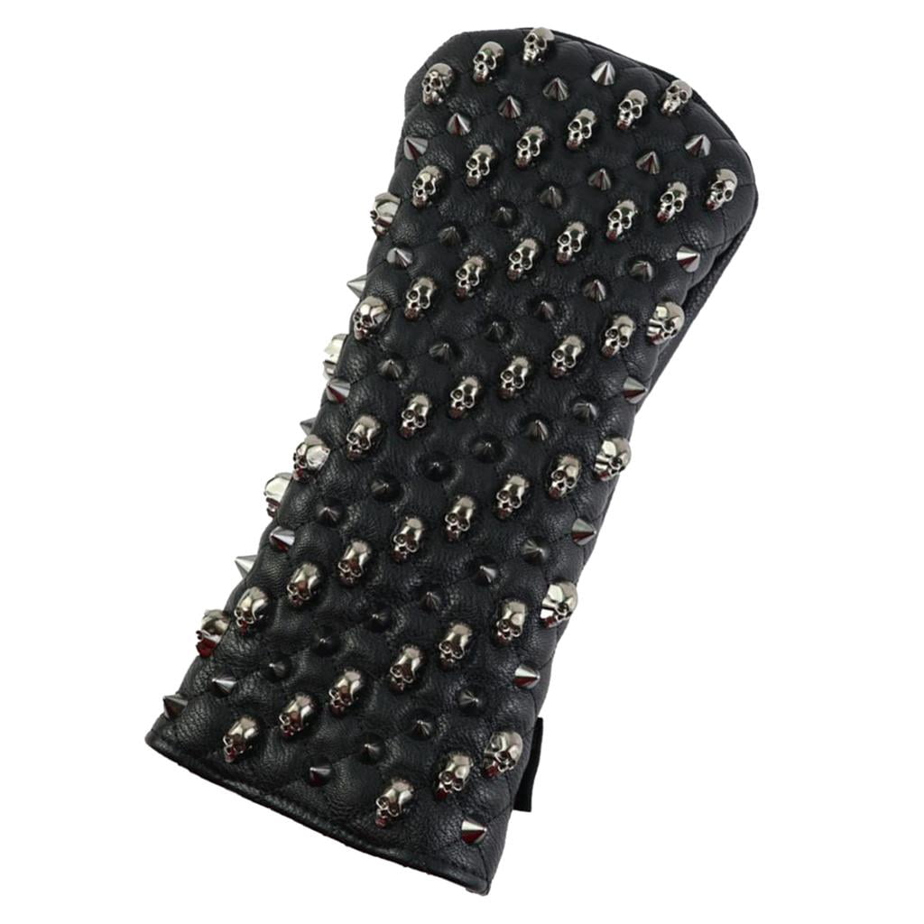 funtasica Golf Putter covers for head, Synthetic Leather golf Covers & Skull Rivet Design - Compact & Portable