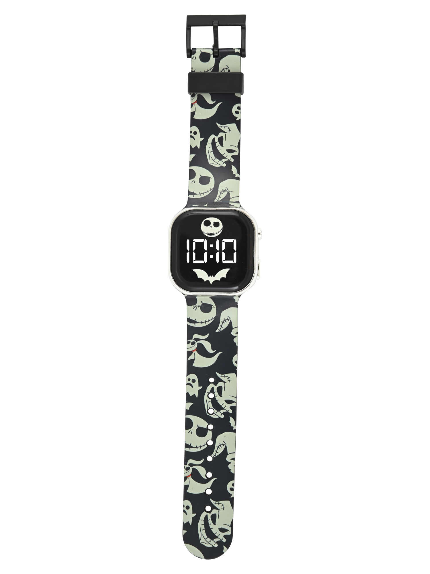 Nightmare Before Christmas Unisex Childrens LED Watch With Square Caseand Printed Silicone Strap; NC4454WM