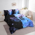 thumbnail image 3 of Homewish Chic Butterfly 7-Piece Twin Bedding Sets,Galaxy Starry Sky Bedding Comforter Set,Blue Black Sheet Sets For Kids,Super Cozy Room Decor Reversible, 3 of 8