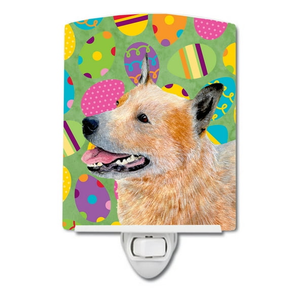 Caroline's Treasures LH9407CNL Australian Cattle Dog Easter Eggtravaganza Ceramic Night Light, 6x4x3", multicolor