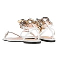 thumbnail image 4 of FSJ Women Graceful Flat Sandals Open Toe Thin Strap Gold Chain Ankle Strap Sandals Casual Summer Comfort Daily Work Party Shoes Size 12 White, 4 of 4