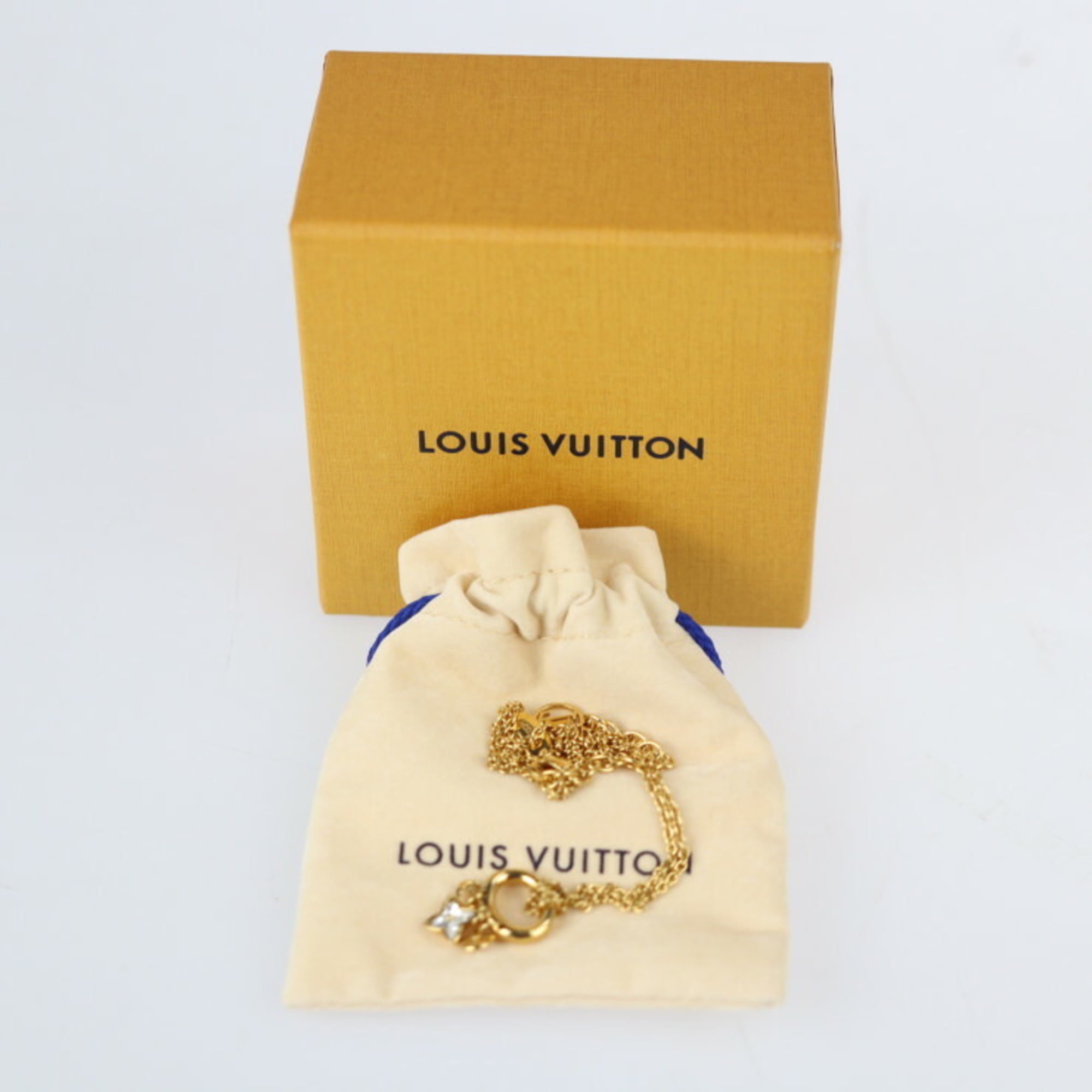 LOUIS VUITTON Metal Blooming Strass Necklace Gold 1270838 | FASHIONPHILE