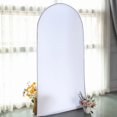 thumbnail image 3 of BalsaCircle 7 ft White Fitted Matte Spandex Round Top Wedding Arch Backdrop Stand Cover Party Events Decorations, 3 of 8