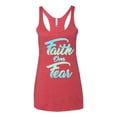 thumbnail image 2 of Wild Bobby, Faith Over Fear, Inspirational/Christian, Women Tri-Blend Racerback Tank Top, Vintage Red, Small, 2 of 4