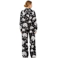 thumbnail image 6 of Renewold Two Piece Lounge Sets for Women Drawstring Turtleneck Pullover Wide Leg Sweatpants Tracksuit Travel Sweatsuits for Women Set Airport Travel Outfits, Elegant Peony Flower Print Black, M, 6 of 7