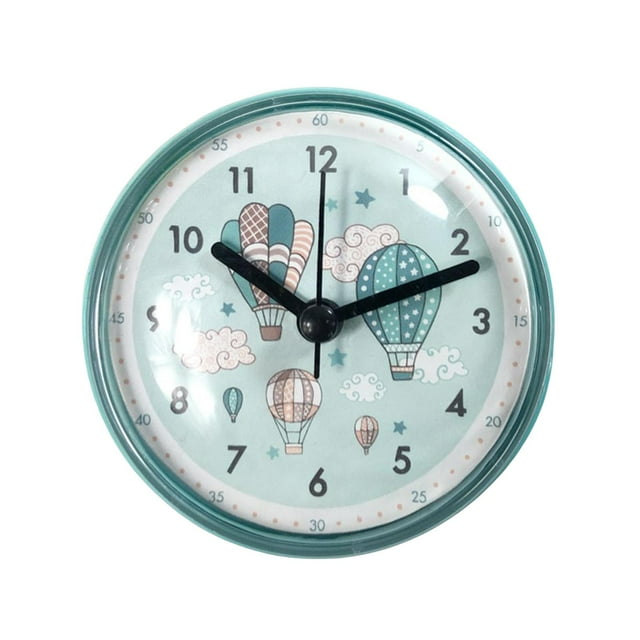 7cm Table Clock,Silent Waterproof Clock for Shower Bathroom Indoor Bedroom Outdoor , Balloon