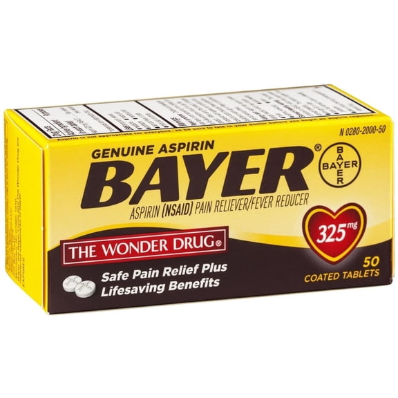 6 Pack - Bayer Genuine Aspirin Coated Tablets, 325 mg, 50 ea