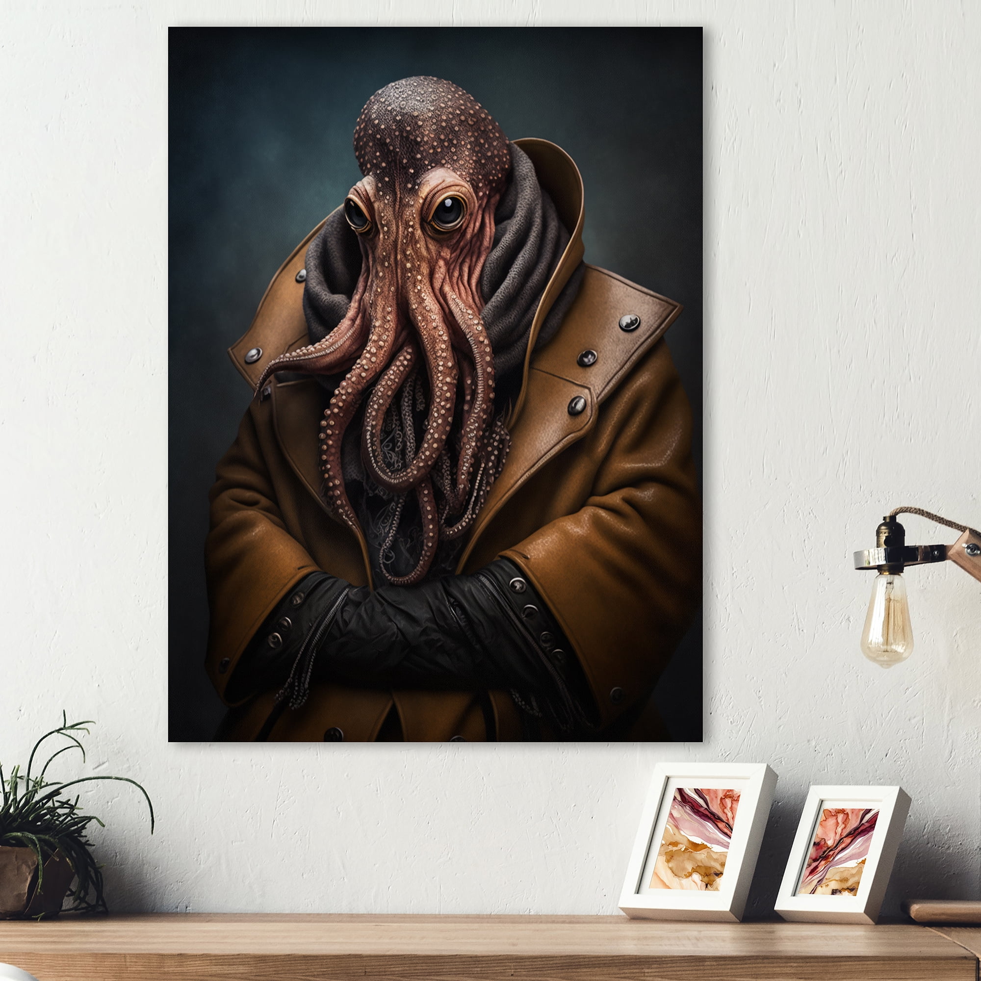 Designart Anthropomorphic Of Octopus Portrait I Canvas Wall Art